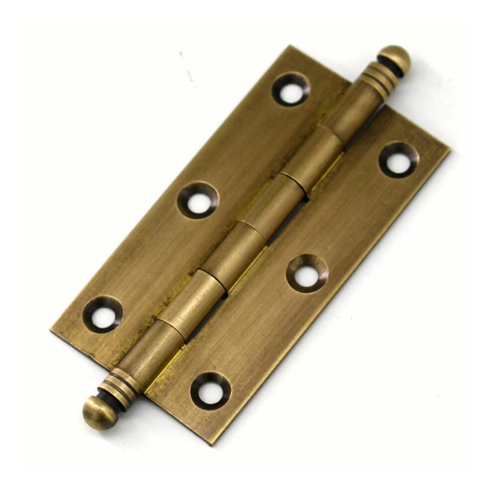 Antique Brass Cabinet Hinges 2.5 Inch, Durable Copper Construction, Brushed Bronze Finish, 5 Pack 9771547910848