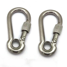 316 Stainless Steel Carabiner Clip Spring Snap Hook with Eye Rustproof Heavy Duty for Camping Hiking Keys 2 Pack