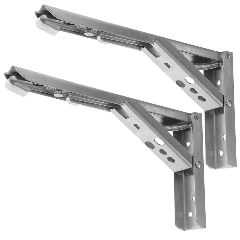 2Pcs Heavy Duty Stainless Steel Wall Shelf Brackets, Rust Resistant Right Angle Supports For Kitchen And Garage 9771547910978