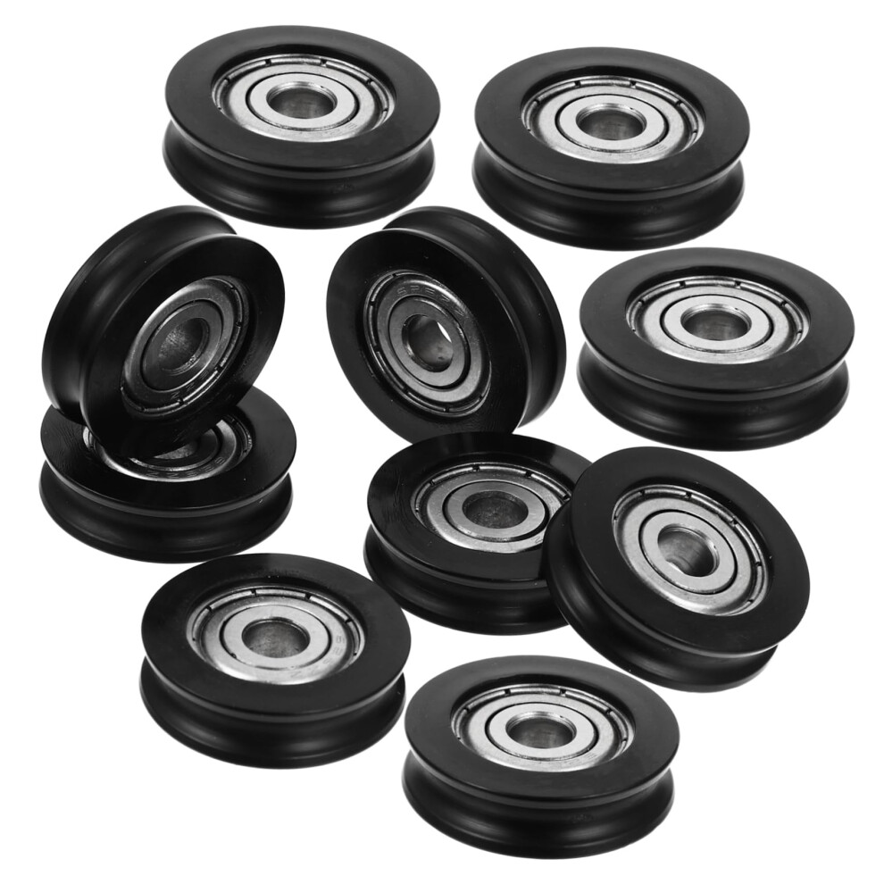 Sliding Door Pulley Set 10 Pack, Nylon U Groove Roller Wheel For Barn Cabinet Door, Smooth Low Friction Design 9073542057628