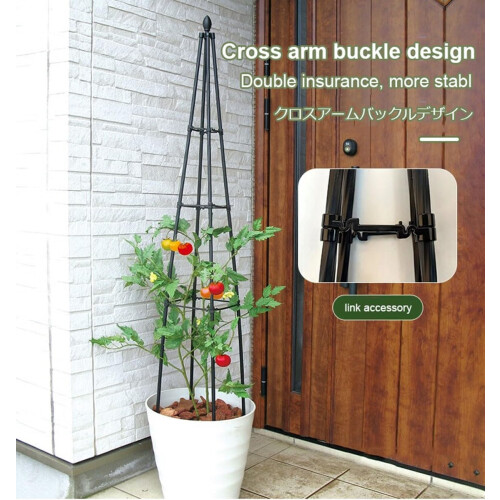 1 PC Garden Obelisk Trellis for Climbing Plants, Rustproof Metal Support with Stable Triangular Design 47.2in 2