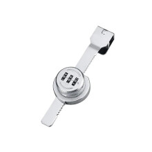 Silver Glass Cabinet Lock with Password, Secure Serrated Clamp, Double Open Design for Display Showcase