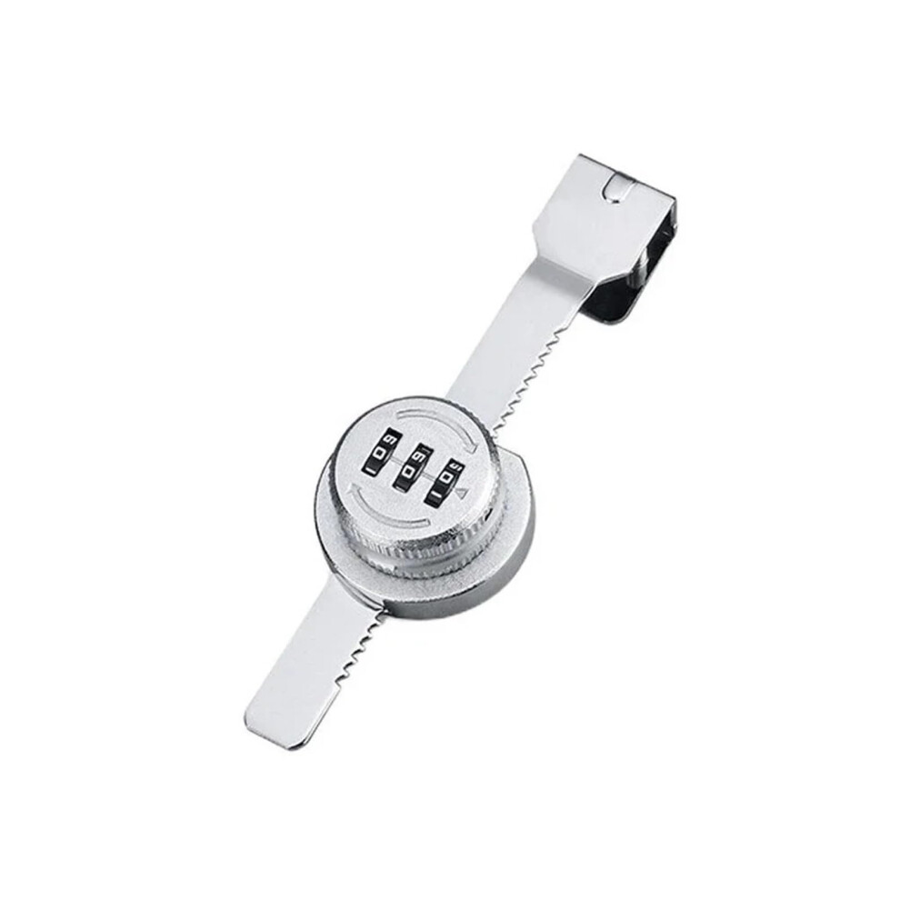 Silver Glass Cabinet Lock With Password, Secure Serrated Clamp, Double Open Design For Display Showcase 9351714536134