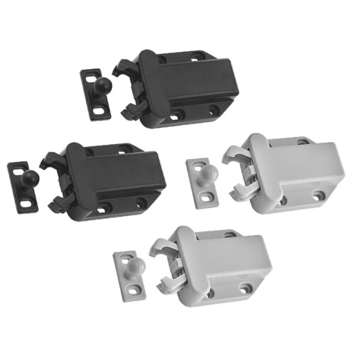4pcs Push Latch for Cabinets, Self Locking Touch Release Design, Easy Install for Cupboards