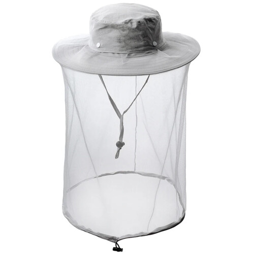 Beekeeping Veil Hat Light Gray with Breathable Mesh Full Coverage Bee Face Protection for Beekeepers