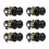 Keyless Privacy Door Knobs 6 Pack, Black Interior Handles for Bedroom and Bathroom, Adjustable Latch 1