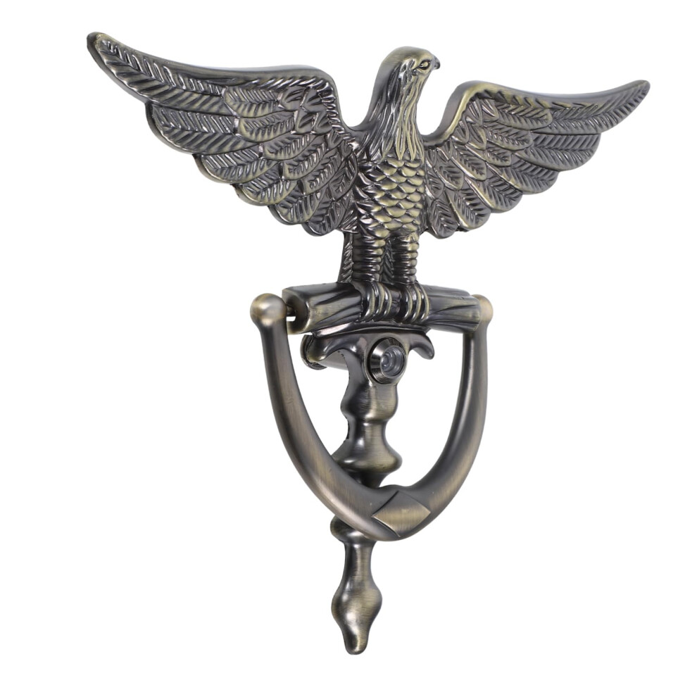 Antique Eagle Head Door Knocker With Peephole, European Style Front Door Viewer For Home Security 9330225388135