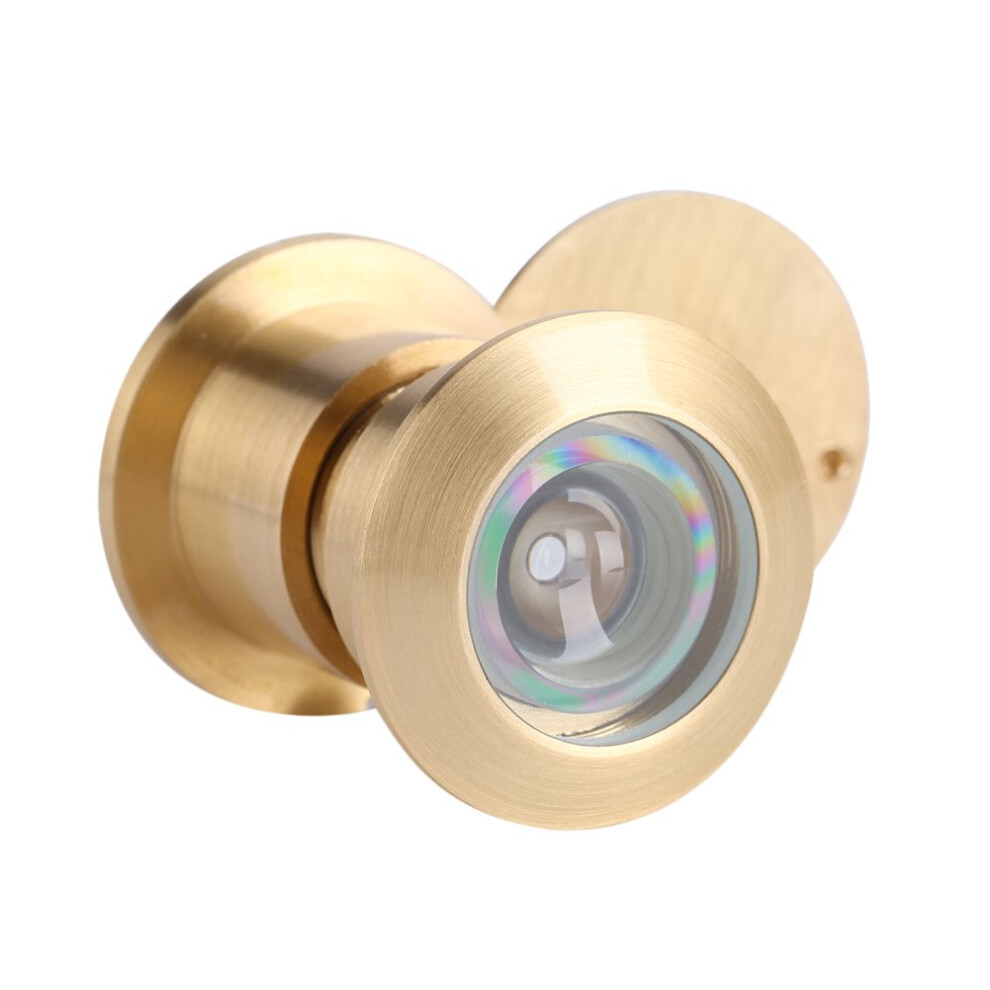 Gold Copper Door Viewer Peephole With Wide Viewing Angle Optical Glass Lens And Privacy Cover 9351714536318