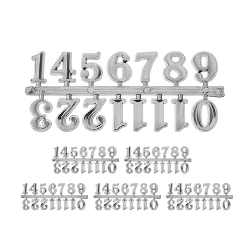 Silver Clock Numbers Replacement Kit, Easy DIY Wall Clock Numerals Set for Modern Home Decor