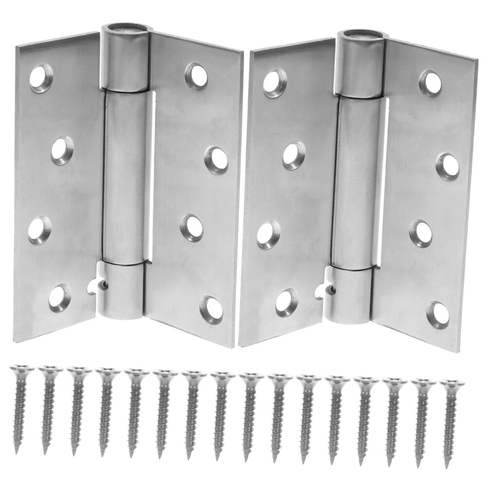 Adjustable Spring Loaded Self Closing Door Hinges 4 Inch Stainless Steel Automatic Quiet Smooth Operation 9351714536387