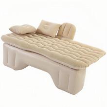 Car Air Mattress for Jeep Cherokee Commander Avenger SUV, Inflatable Back Seat Bed, Waterproof Flocking, Foldable Camping Pad, Beige