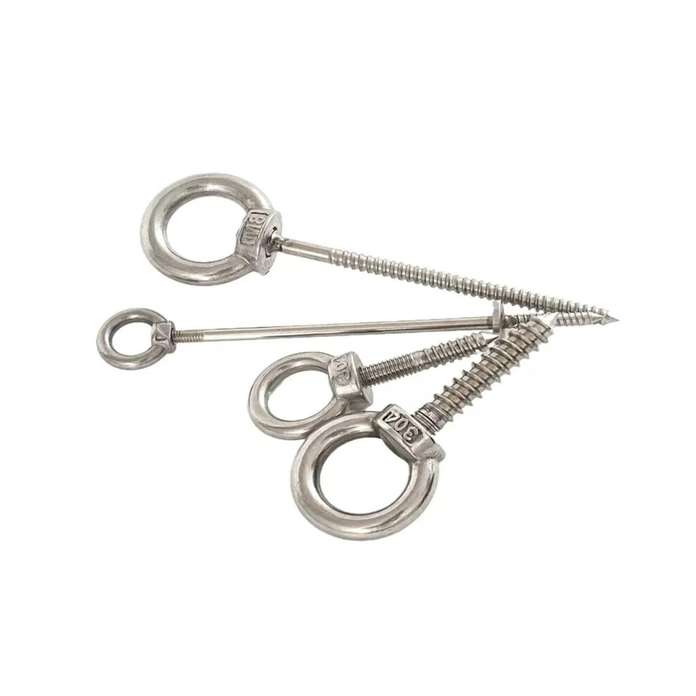 M4x15mm Stainless Steel 304 Eye Hook Screws With Corrosionresistant Finish For Secure Hanging 9330225388333