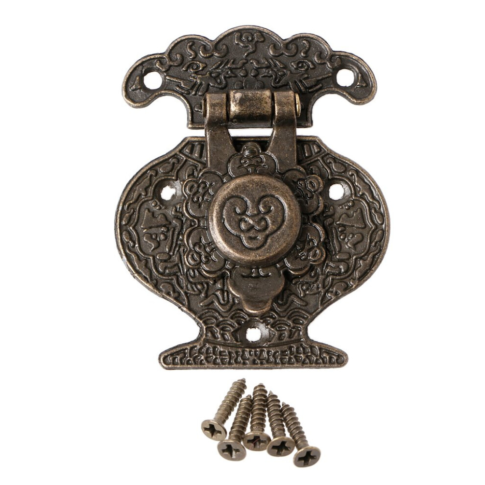 Antique Bronze Jewelry Box Latch Vintage Brass Hasp Lock For Wooden Cabinet Durable Alloy Finish 9351714536486