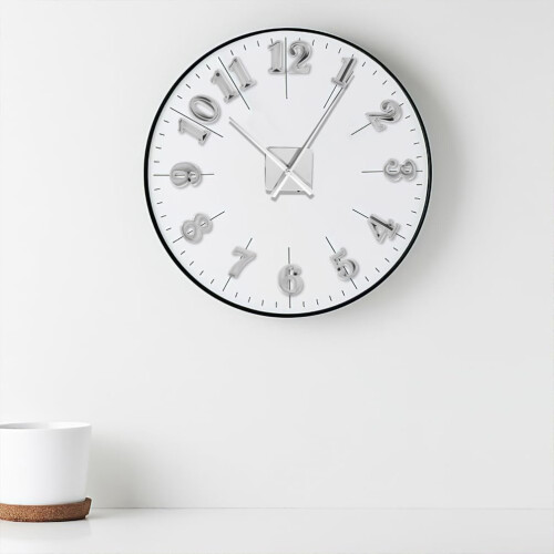 Silver Clock Numbers Replacement Kit, Easy DIY Wall Clock Numerals Set for Modern Home Decor 2