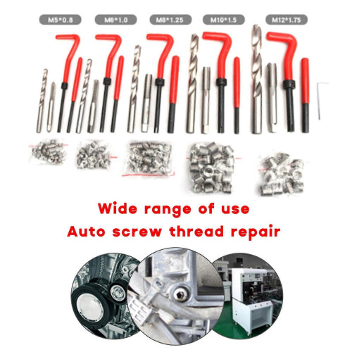 (25PC M5 0.8) Thread Repair Kit M5-M6 M8-M10  Screw Thread Inserts Compatible For Restoring Damaged Threads-Repair Tools Drill Bit 1