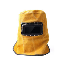 Leather Auto Darkening Welding Helmet with Auto Dimming Lens, Heat Resistant Full Face Protection Hood