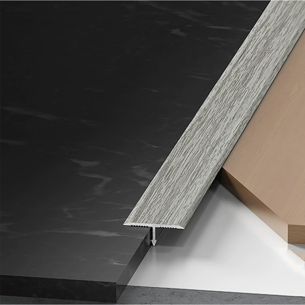 Gray Aluminum T Molding Floor Transition Strip 3/4 Inch For Vinyl Tile Laminate, Durable Cuttable Doorway Threshold Trim 9073542058373