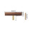 Wood Cabinet Knobs Black Walnut Drawer Pulls with Brass Base, Smooth Grip Minimalist Design 70mm 2