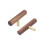 Wood Cabinet Knobs Black Walnut Drawer Pulls with Brass Base, Smooth Grip Minimalist Design 70mm 3