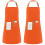 (Orange) 2 Pack Unisex Adjustable Bib Apron With 2 Pockets Cooking Kitchen Aprons 1
