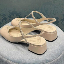 (37, Milk tea color) 2024 Summer Fashion Temperament Versatile Patent Leather Mary Jane Women's Shoes Shallow Mouth High Heel Shoes