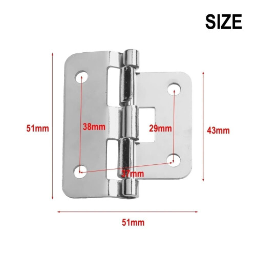 Detachable Hook Off Iron Hinge for Flight Case and Instrument Cases, Quick Release Chrome Plated 5mm 2