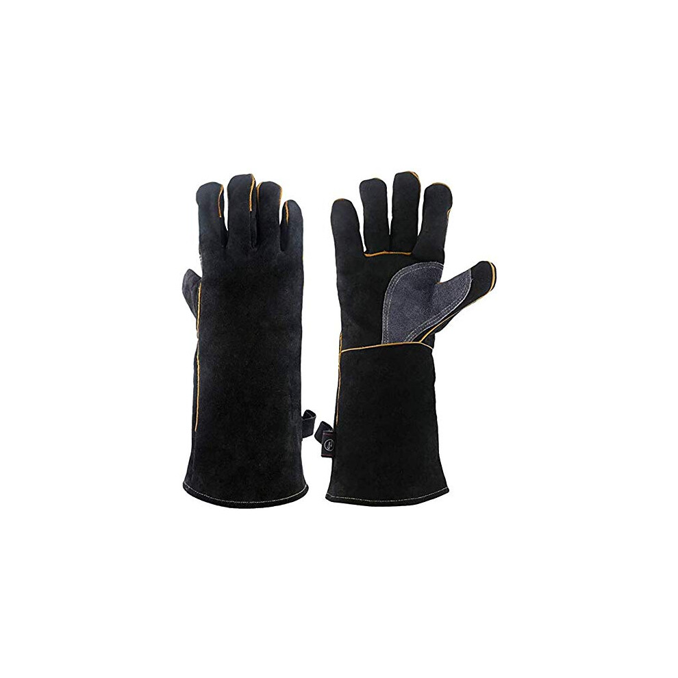 Heat Resistant Leather Gloves For Bbq Welding And Animal Handling, Bite Scratch Protection Grip 9073542058649