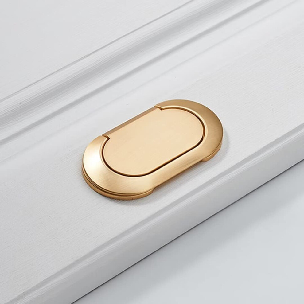 2 Pcs Cabinet Ring Pull Handles Brushed Copper Finish Zinc Alloy 64Mm Hole Center For Drawer And Wardrobe 9351714536981