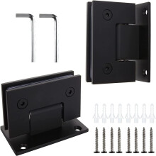 Heavy Duty 90 Degree Glass Door Hinges 2 Pack, Stainless Steel Self Closing Frameless Shower Door Hinges 612mm