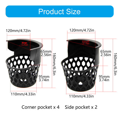 Set mit 6 Billardtischtaschen, Standard-Billardtischtaschen, 2