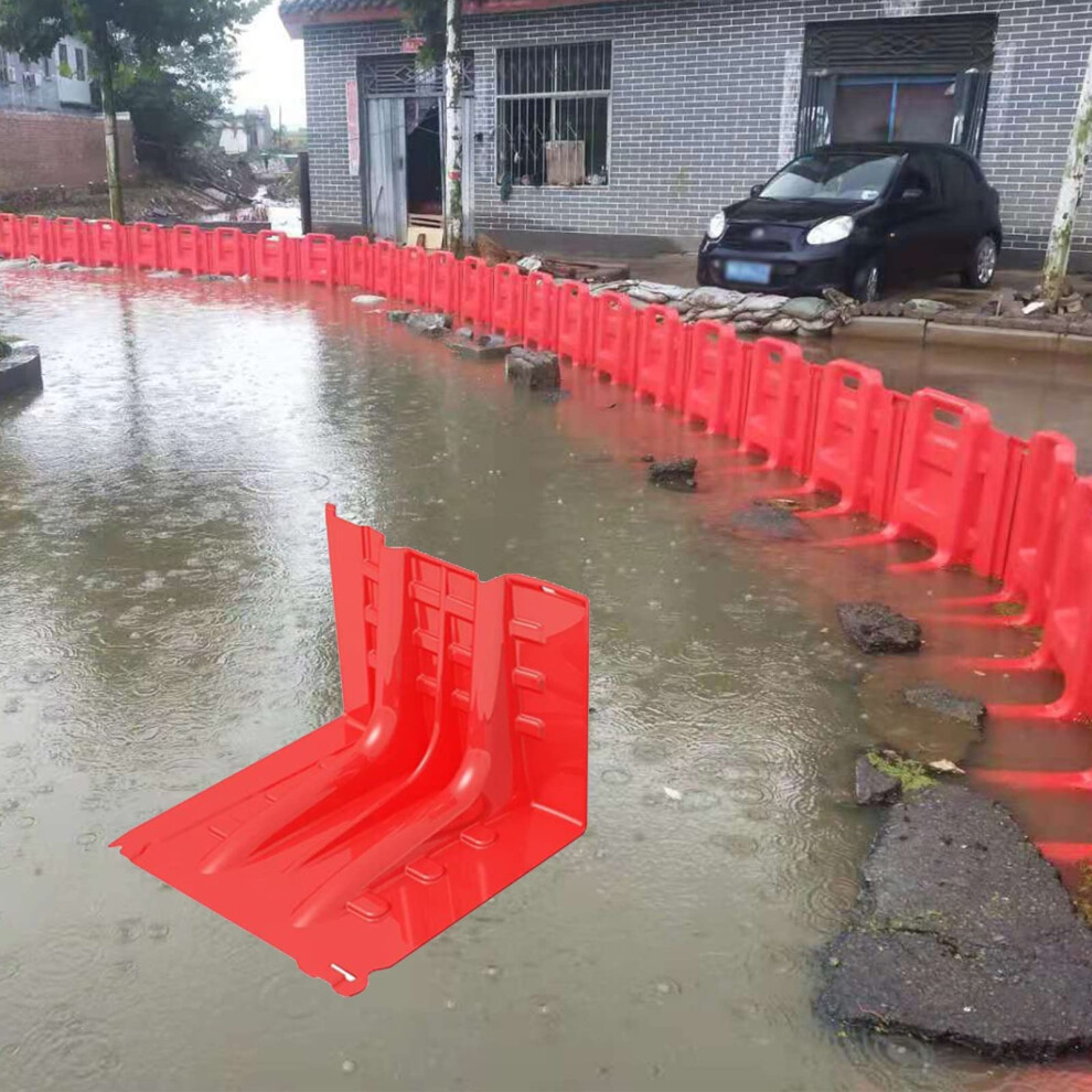 Flood Barrier For Home And Garage, Reusable Abs Lshaped Flood Guard With Rapid Flood Protection, 2Pcs Red 9073542058786
