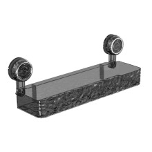 Bathroom Suction Shelf Black Acrylic NoDrill Shower Organizer with Powerful Hold and Modern Glacier Design