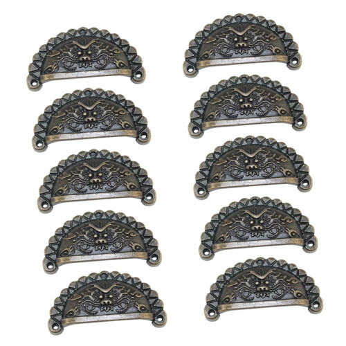 10pcs Vintage Copper Cabinet Knobs and Antique Drawer Pulls for Wardrobes Durable Decorative Design