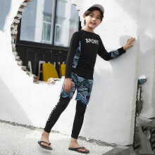 (150, 3 pieces for boys) Children's swimwear long-sleeved sunscreen quick-drying swimming suit girl baby diving suit parent-child surfing suit