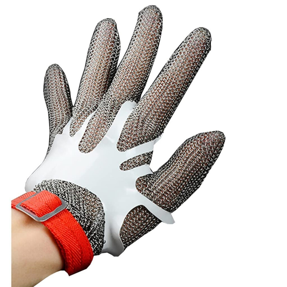 Cut Resistant Gloves Stainless Steel Mesh Chainmail Glove With Adjustable Nylon Strap For Food Processing M Size 9330225389347