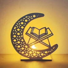 (Style 8) Wooden Crafts Creative Holiday Decoration Lamp Moon Desktop Decoration Led Lamp Decoration