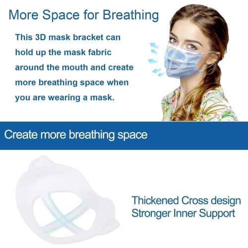 5 PCS 3D Mask Bracket for Comfortable Breathing, Reusable Face Mask Inner Support Frame with Makeup Protection 1