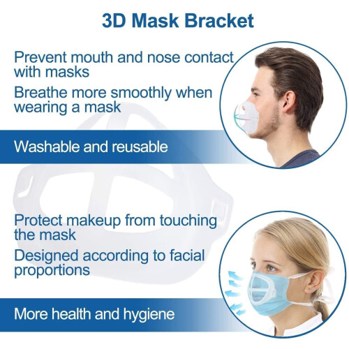 5 PCS 3D Mask Bracket for Comfortable Breathing, Reusable Face Mask Inner Support Frame with Makeup Protection 2