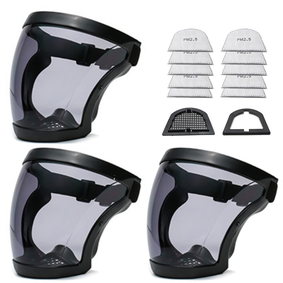 3 Pack Protective Face Shield, Anti Fog Full Face Coverage, Reusable Clear Safety Shield For Work 9330225389750