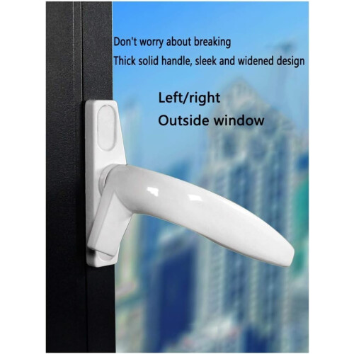 White UPVC Window Handle Pair, Durable Alloy Construction with Smooth Rotation and Easy Installation 2