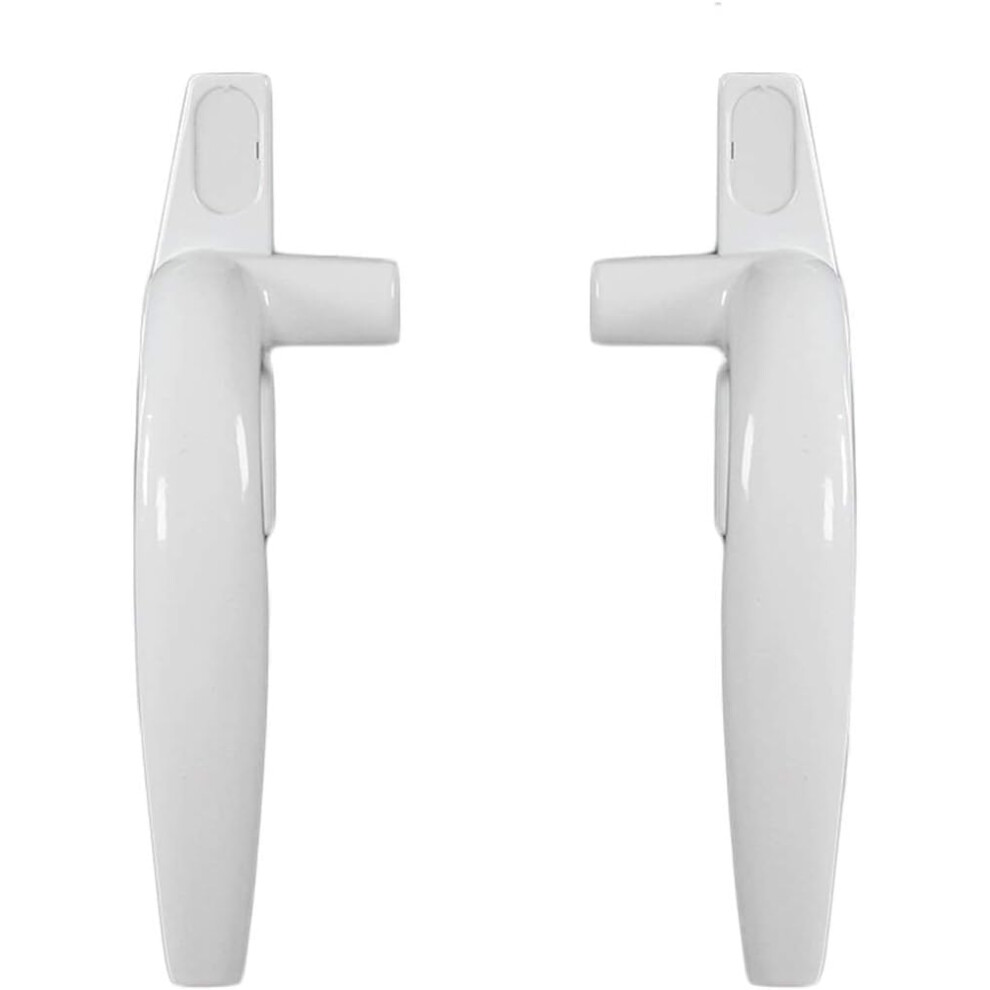 White Upvc Window Handle Pair, Durable Alloy Construction With Smooth Rotation And Easy Installation 9771547912910