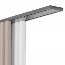 Ceiling Curtain Track 20ft Aluminum Double Row Heavy Duty Silent Sliding Rail for Living Room Gray