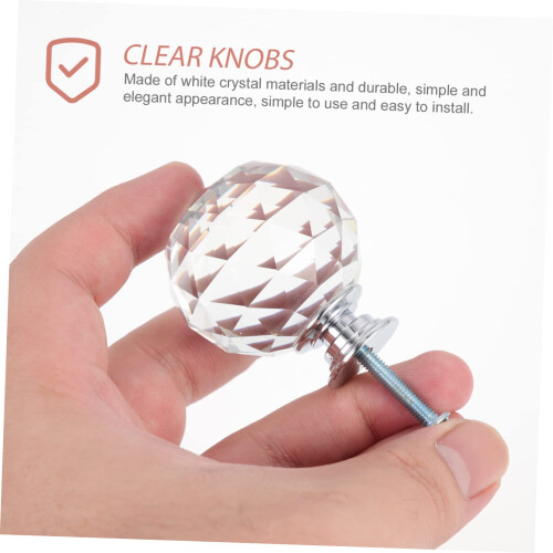 2pcs Clear Crystal Cabinet Knobs and Teardrop Dresser Drawer Pulls Easy SingleHole Install 1