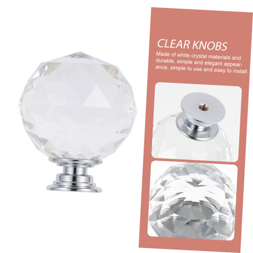 2pcs Clear Crystal Cabinet Knobs and Teardrop Dresser Drawer Pulls Easy SingleHole Install 2