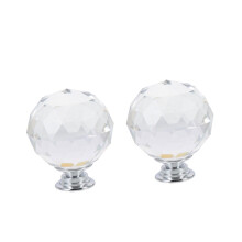 2pcs Clear Crystal Cabinet Knobs and Teardrop Dresser Drawer Pulls Easy SingleHole Install