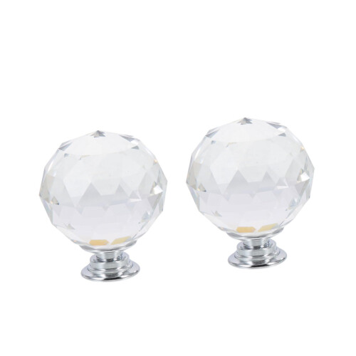 2pcs Clear Crystal Cabinet Knobs and Teardrop Dresser Drawer Pulls Easy SingleHole Install