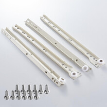16 Inch Heavy Duty Drawer Slides with Rollers, Bottom Mount Metal Drawer Runners for Wooden Cabinets