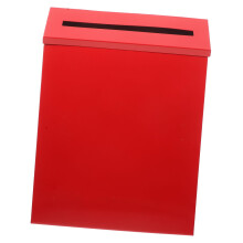 Vintage Red Wall Mounted Mailbox, Large Capacity Metal Letter and Suggestion Box for Home Outdoor