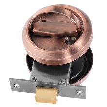 Stainless Steel Concealed Flush Pull Handle with DoubleSided Lock, Dark Brown Finish, Durable for Doors and Furniture