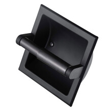 Recessed Toilet Paper Holder Black Brushed Stainless Steel, SpaceSaving Design for Modern Bathroom
